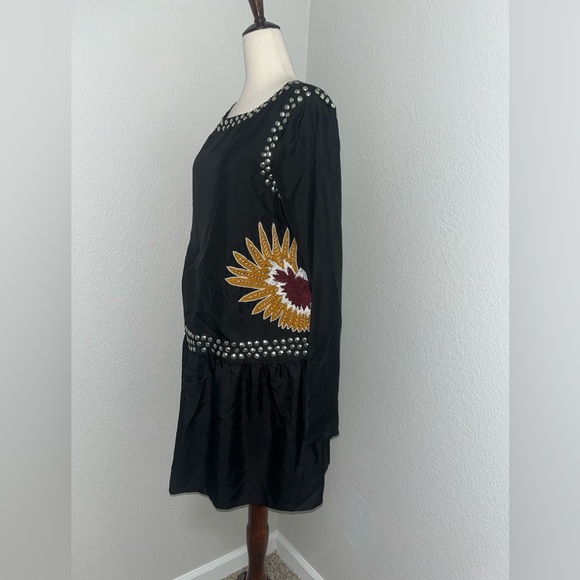 Pia Pauro Black Silk Dress with Silver Studs - Picture 3 of 9